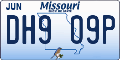 MO license plate DH9O9P