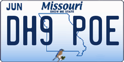 MO license plate DH9P0E