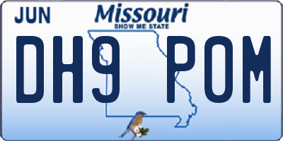 MO license plate DH9P0M