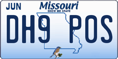 MO license plate DH9P0S