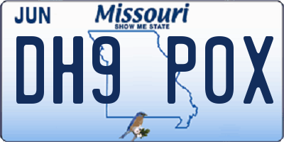 MO license plate DH9P0X