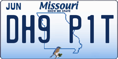 MO license plate DH9P1T