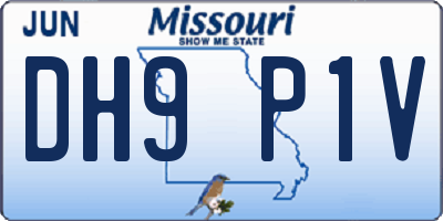 MO license plate DH9P1V
