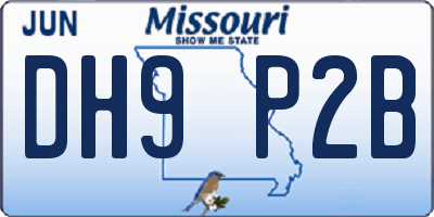 MO license plate DH9P2B