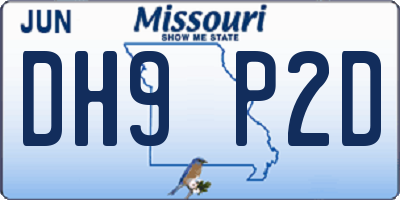 MO license plate DH9P2D