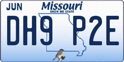 MO license plate DH9P2E
