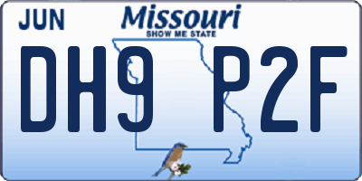 MO license plate DH9P2F