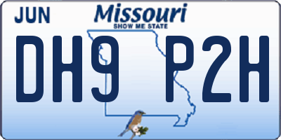 MO license plate DH9P2H