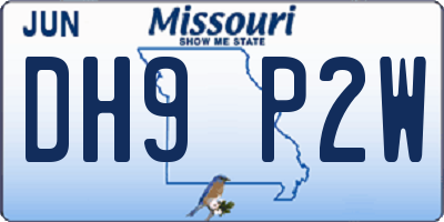 MO license plate DH9P2W