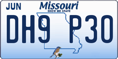 MO license plate DH9P3O