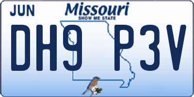 MO license plate DH9P3V