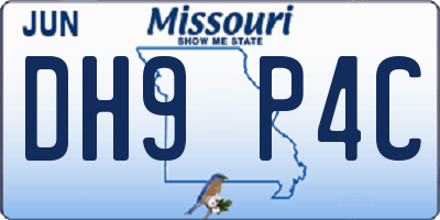 MO license plate DH9P4C