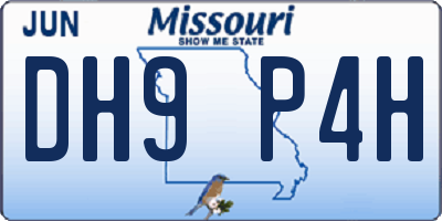 MO license plate DH9P4H