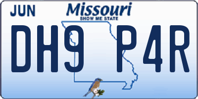 MO license plate DH9P4R