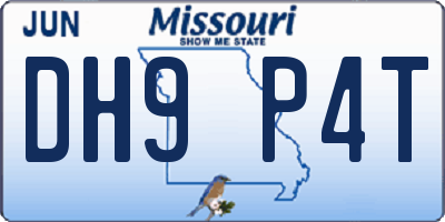 MO license plate DH9P4T