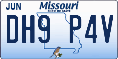 MO license plate DH9P4V