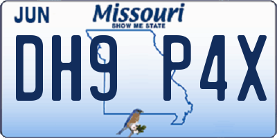 MO license plate DH9P4X
