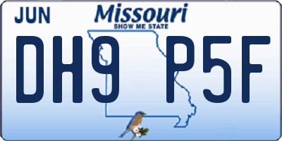 MO license plate DH9P5F