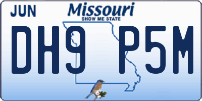 MO license plate DH9P5M