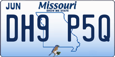 MO license plate DH9P5Q