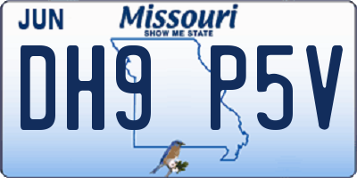 MO license plate DH9P5V