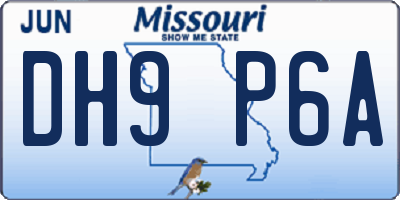 MO license plate DH9P6A