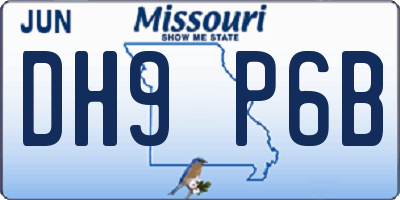 MO license plate DH9P6B