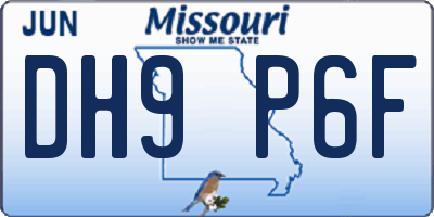 MO license plate DH9P6F