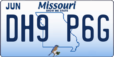 MO license plate DH9P6G