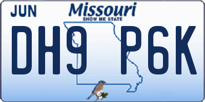 MO license plate DH9P6K