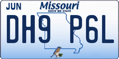 MO license plate DH9P6L