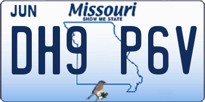 MO license plate DH9P6V