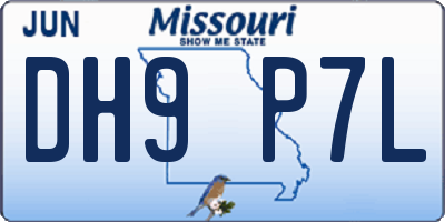 MO license plate DH9P7L