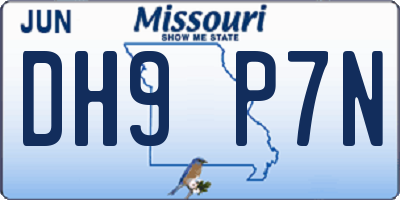 MO license plate DH9P7N