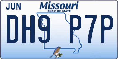 MO license plate DH9P7P