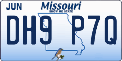 MO license plate DH9P7Q