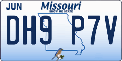 MO license plate DH9P7V