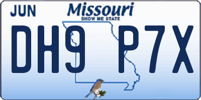 MO license plate DH9P7X