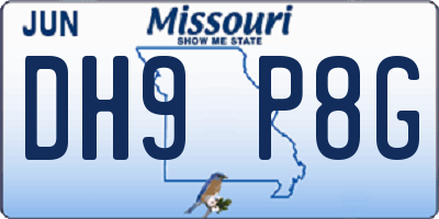 MO license plate DH9P8G