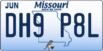 MO license plate DH9P8L