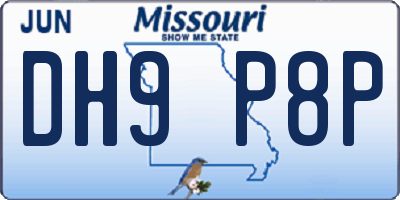 MO license plate DH9P8P