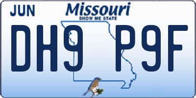 MO license plate DH9P9F