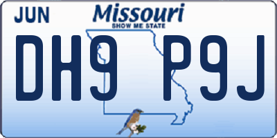 MO license plate DH9P9J