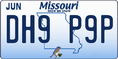 MO license plate DH9P9P