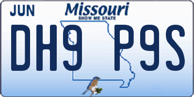 MO license plate DH9P9S