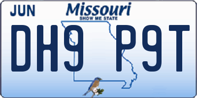 MO license plate DH9P9T