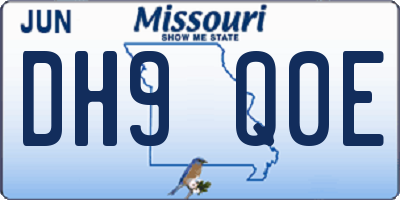 MO license plate DH9Q0E