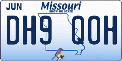 MO license plate DH9Q0H