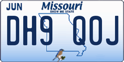 MO license plate DH9Q0J