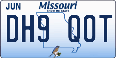 MO license plate DH9Q0T